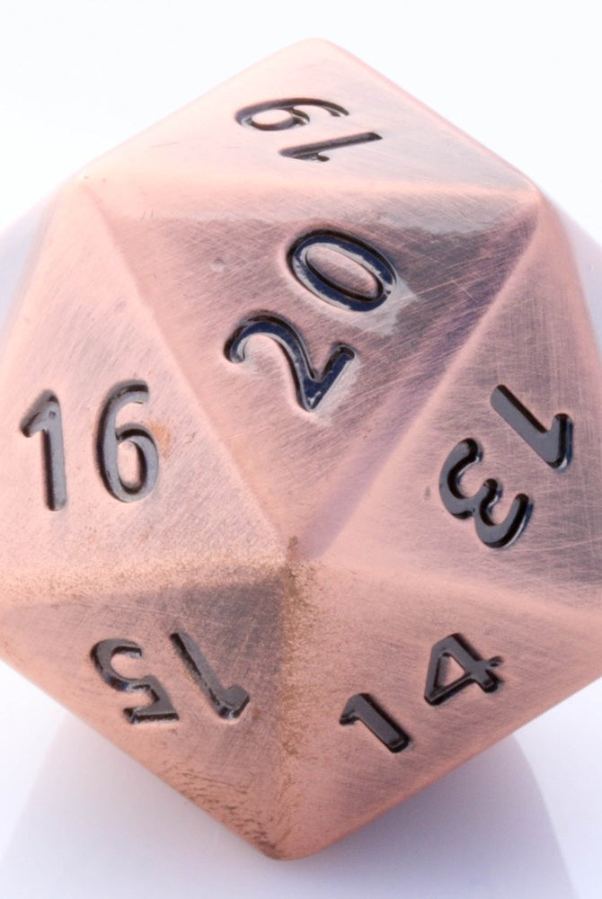 Giant Metal d20 Antique Copper