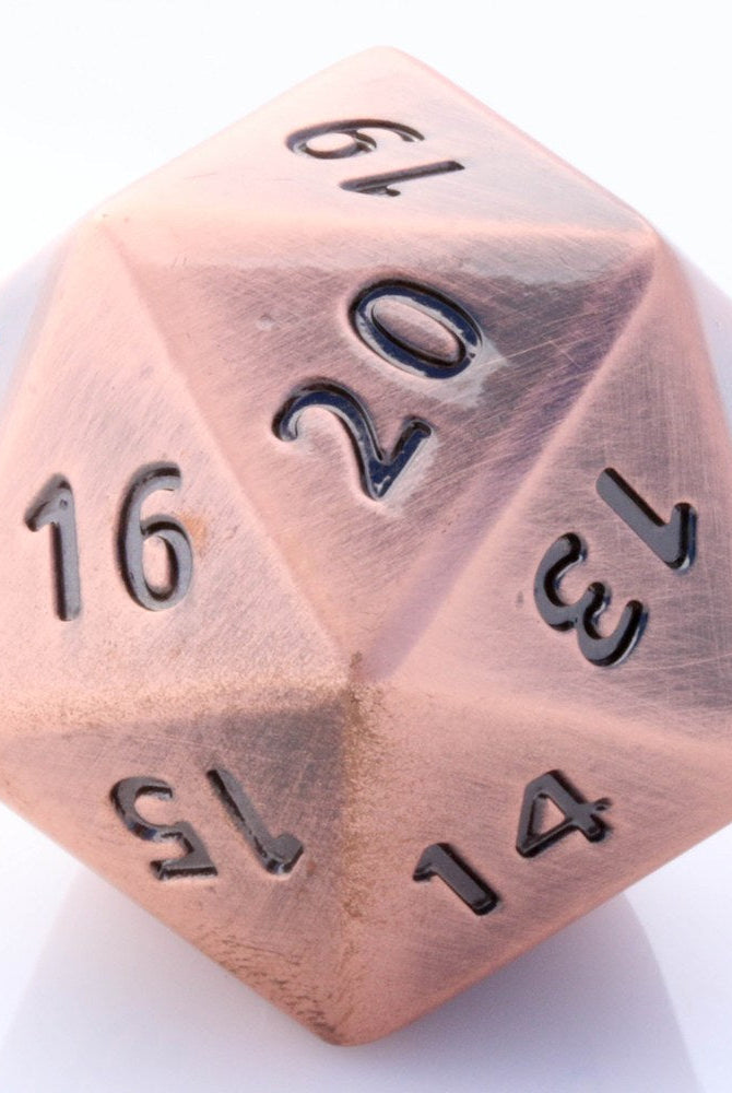 FACTORY SECONDS Giant Metal d20 Antique Copper