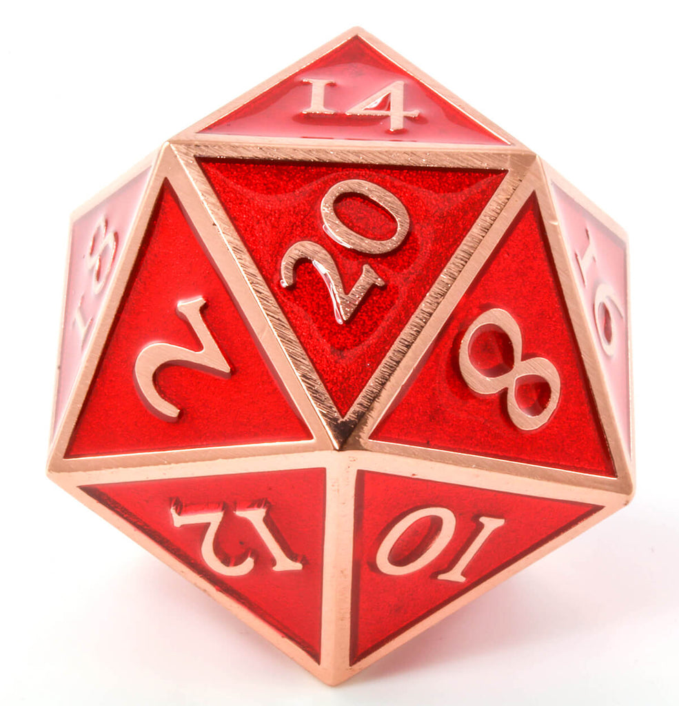 Giant d20 Enamel Red and Copper