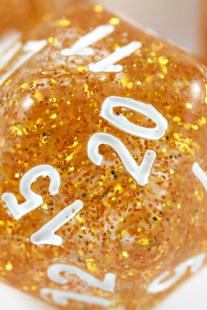 d20 glitter yellow