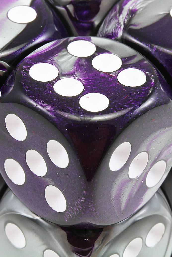 D6 Gemini Purple and Steel Dice