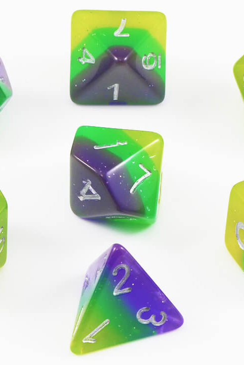 Rainbow Blue Illusion Dice