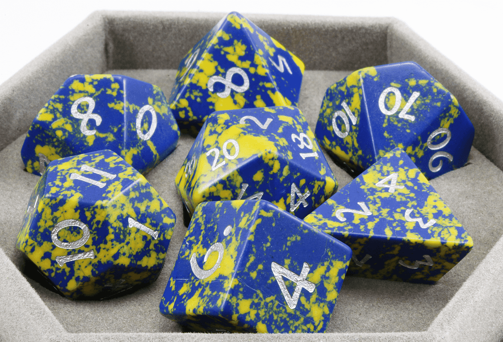 Blue and Yellow Gemstone Dice