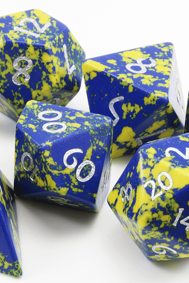 Blue and Yellow Gemstone Dice 3