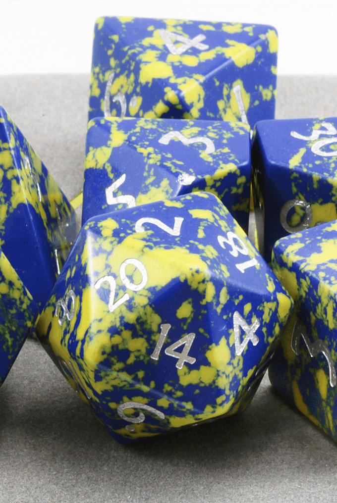 Blue and Yellow Gemstone Dice 2