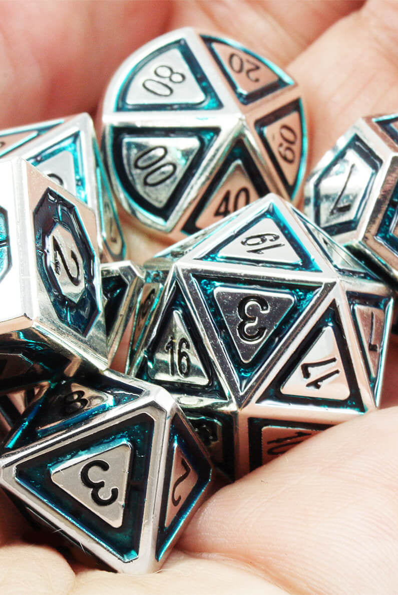 Assassin Metal Dice Teal 3
