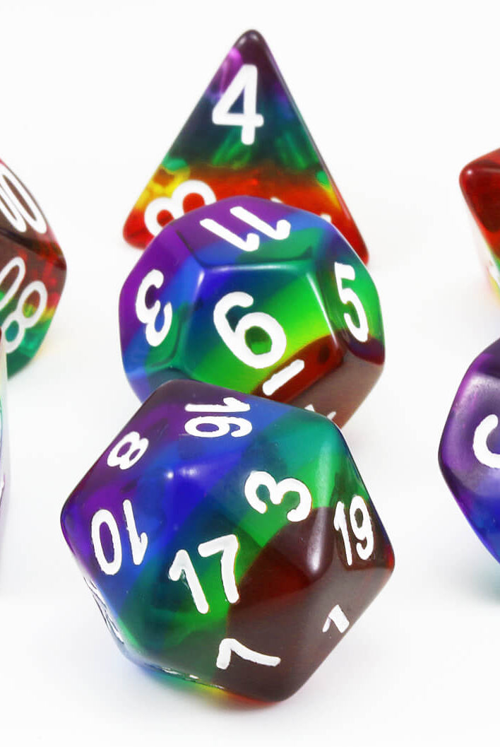 Rainbow Translucent D&D Dice