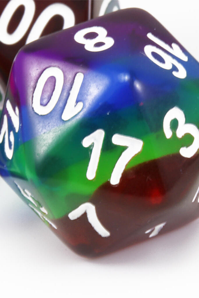 Rainbow Translucent D&D Dice 3