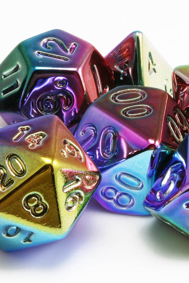 Plated Dice Metal Rainbow 3