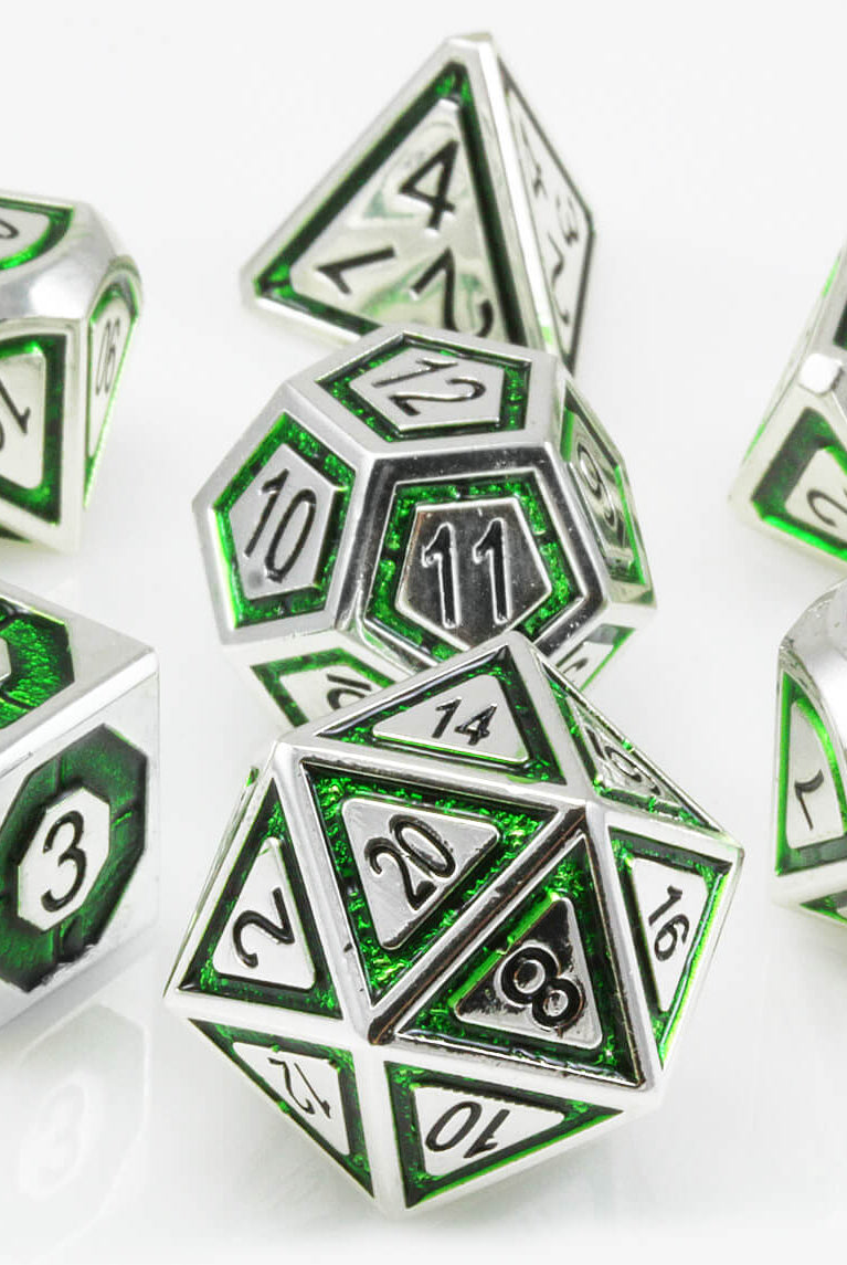 Assassin RPG Dice Silver Green