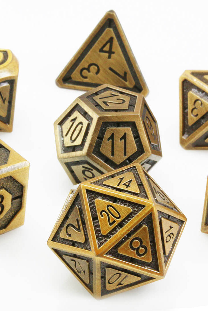 Antique brass assassin dice