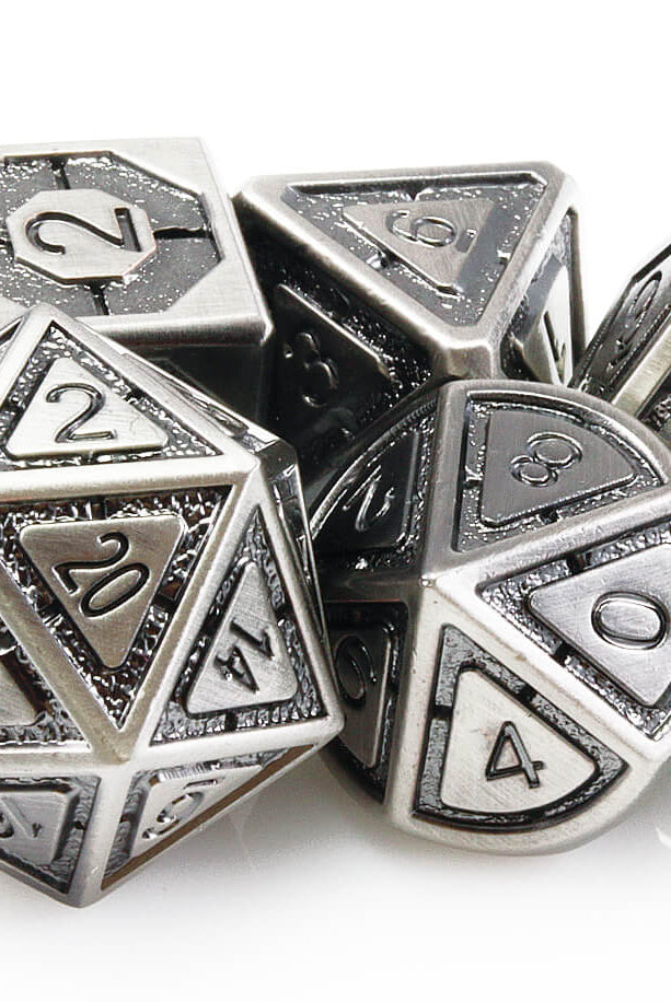 Assassin D&D Dice Antique Silver 2