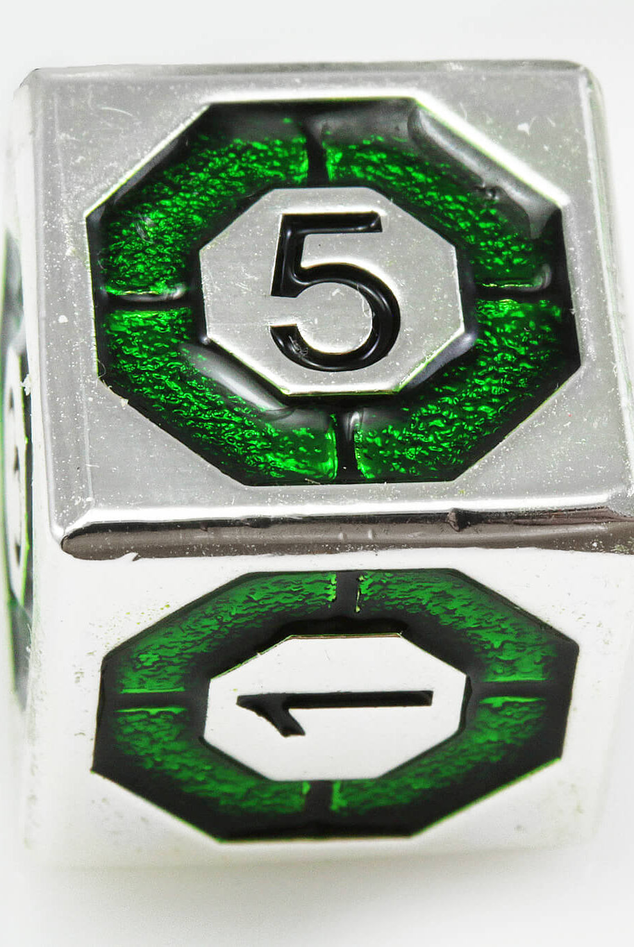 Assassin RPG Dice Silver Green 4