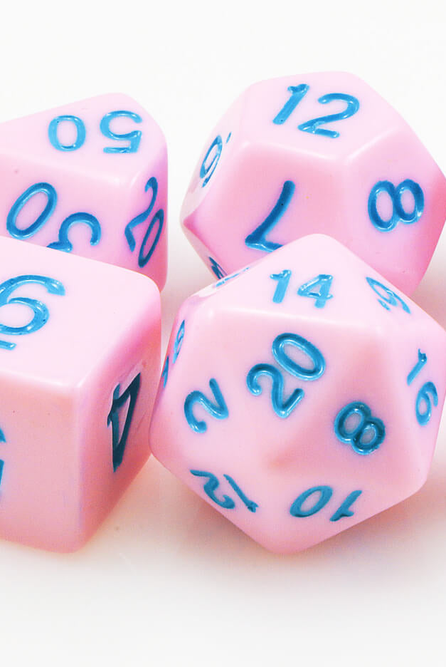 Pastel D&D Dice Pink