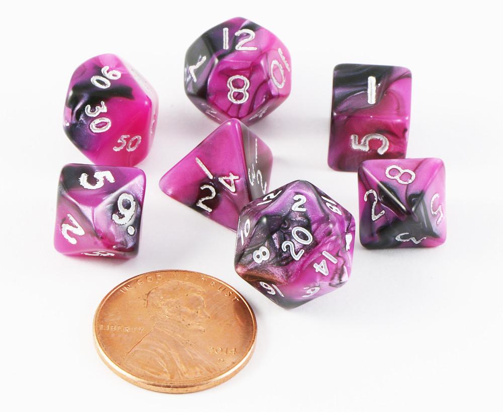 mini toxic dice pink black