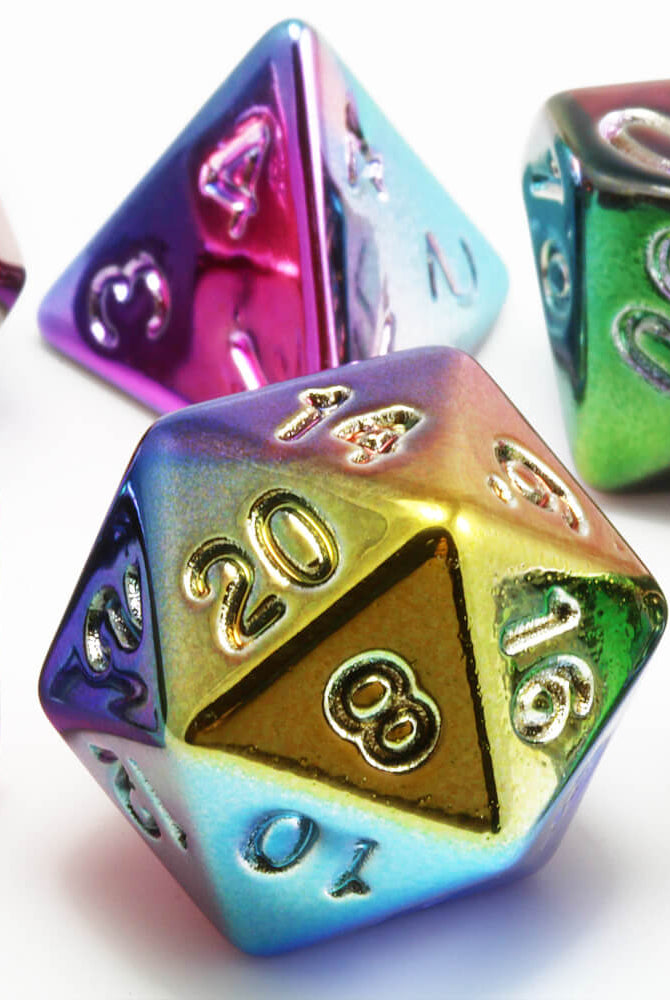 Plated Dice Metal Rainbow