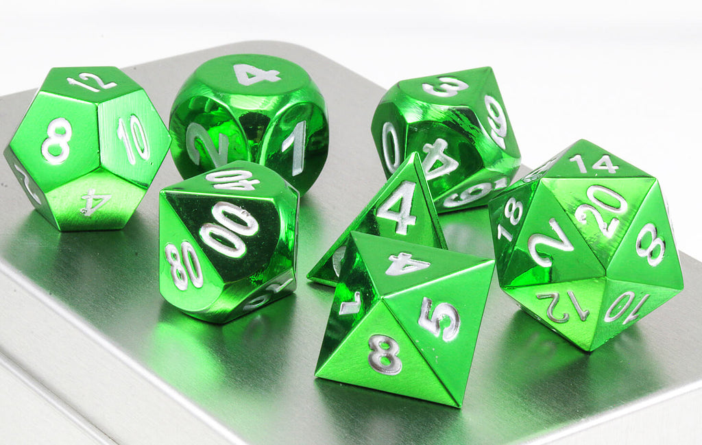 Aluminum dice electroplated green 2