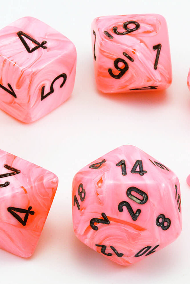 Chessex Lab Dice II Vortex Snow Pink