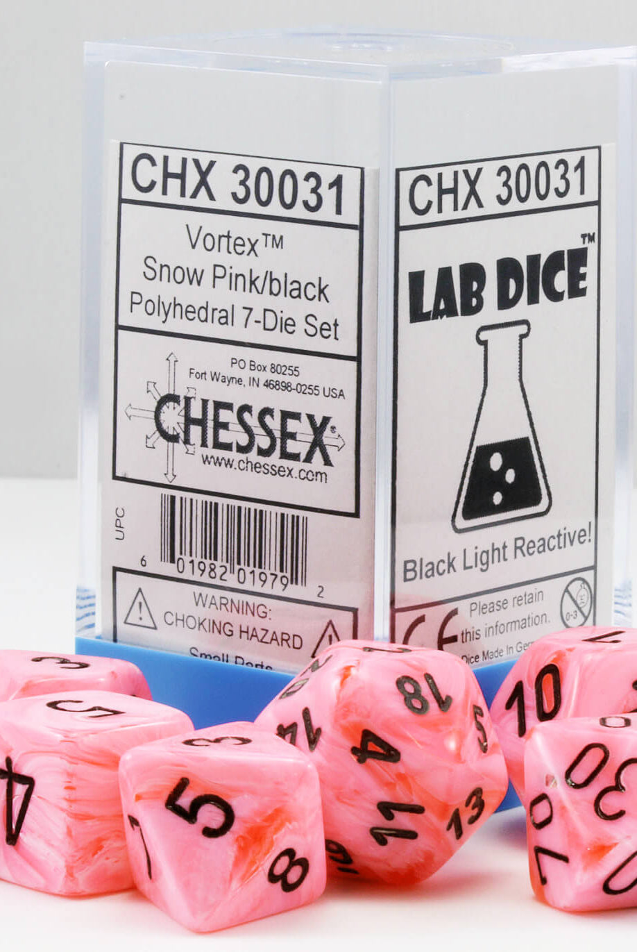 Chessex Lab Dice II Vortex Snow Pink 2