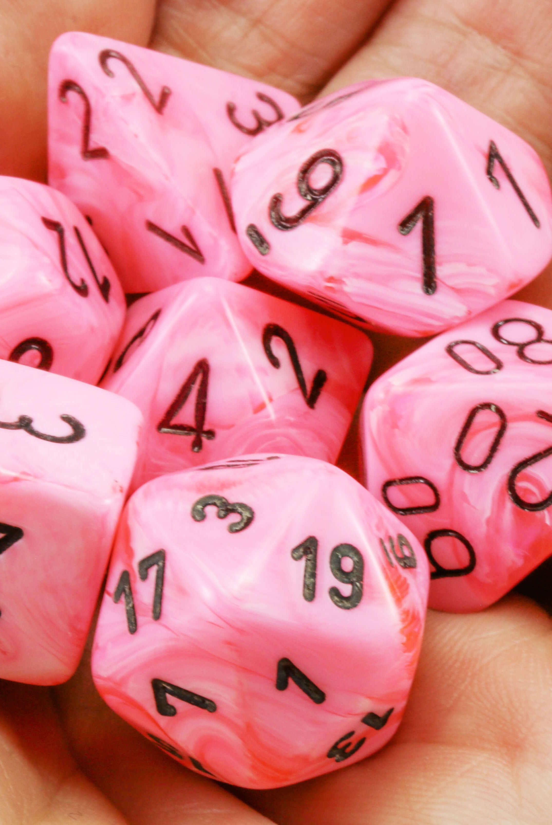 Chessex Lab Dice II Vortex Snow Pink 3