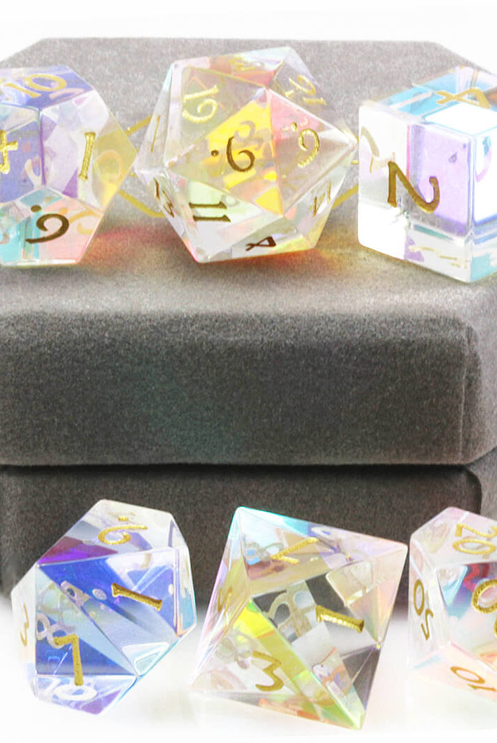 Dichroic Glass Dice Rainbow 3