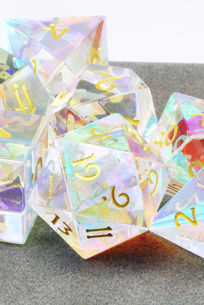 Dichroic Glass Dice Rainbow 2