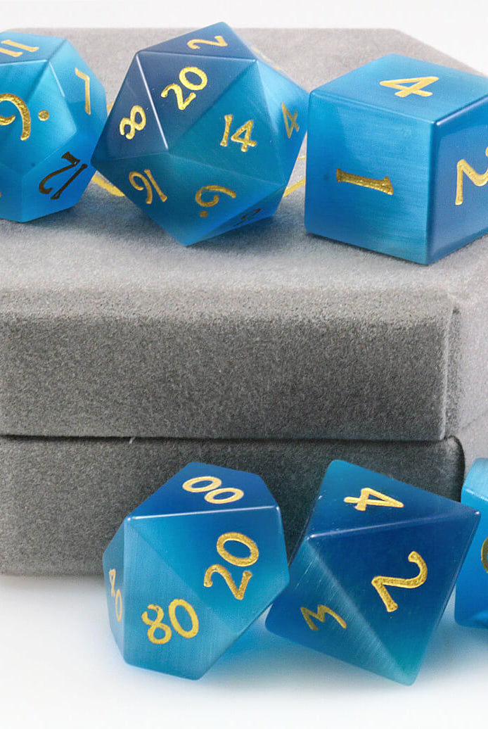 Blue CatsEye RPG Dice