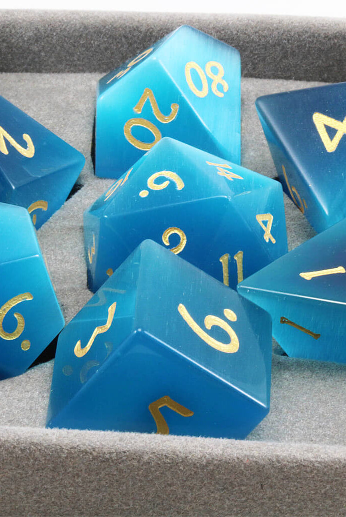 Blue Cat's Eye Dice
