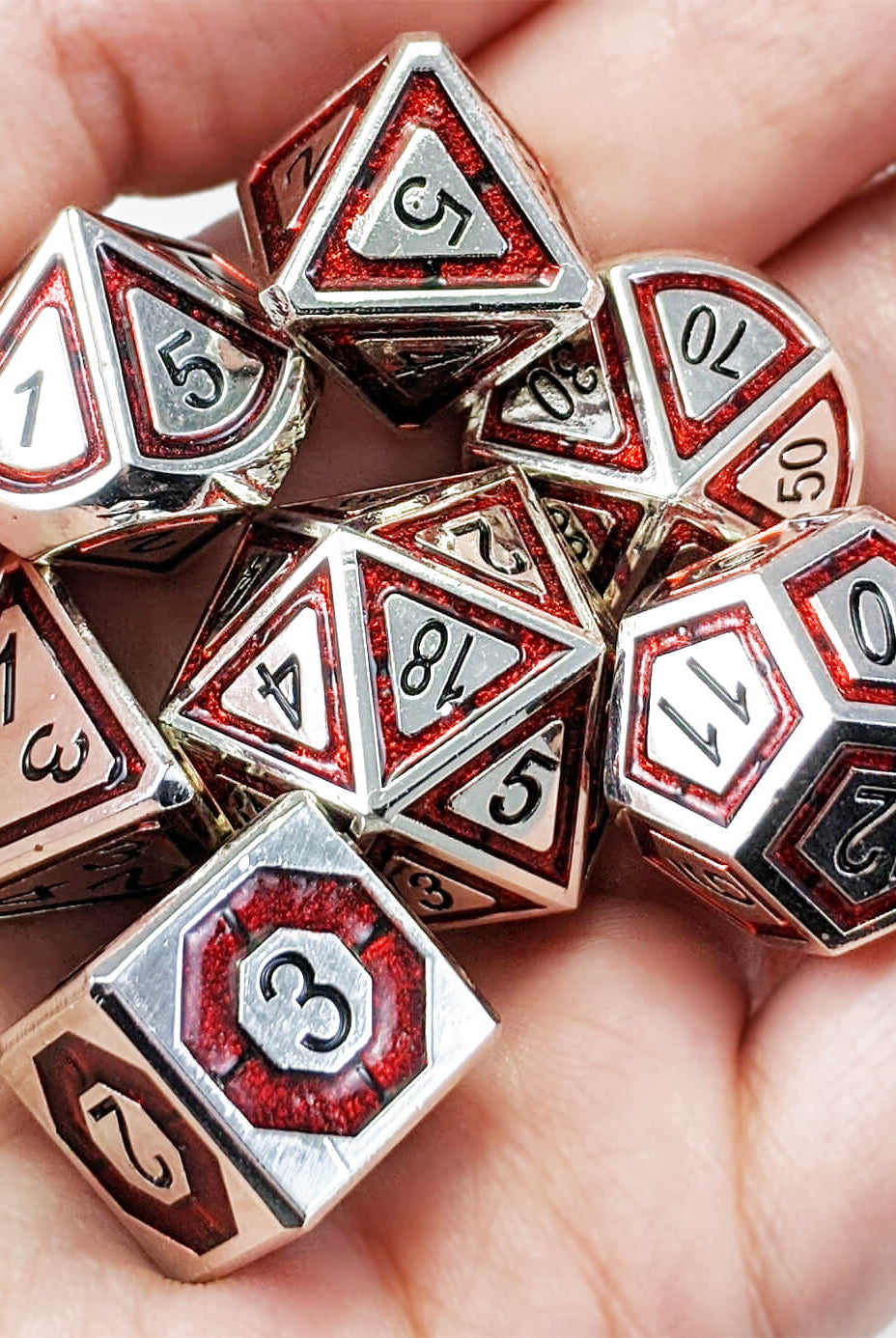 Metal Assassin Dice Silver Blood Red 2