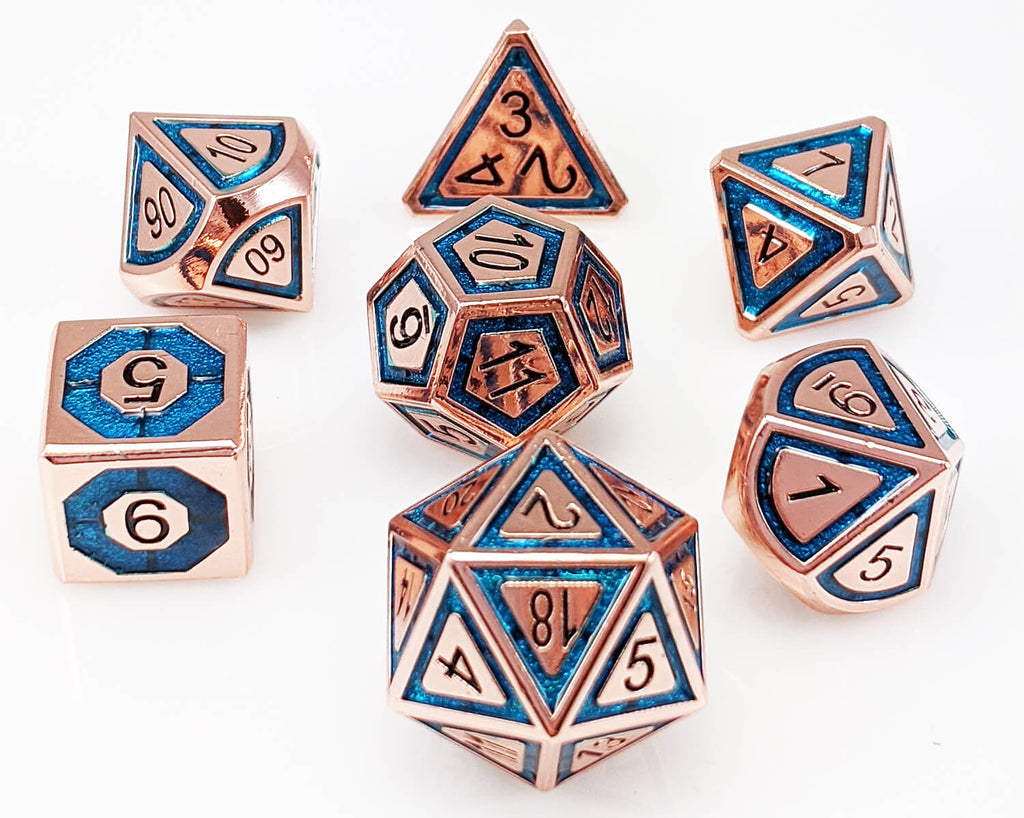 Metal Dice Assassin Copper and Teal