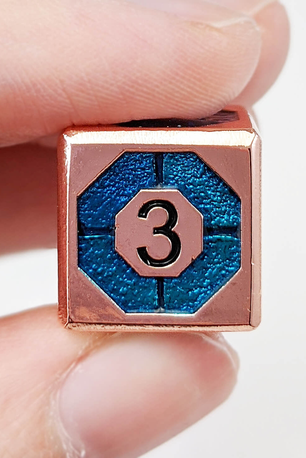 Metal Dice Assassin Copper and Teal 3