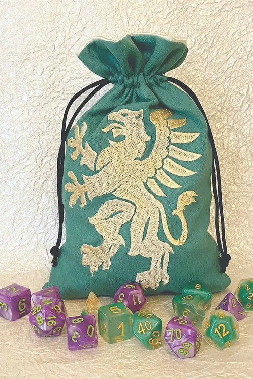 Heraldic dice bag griffon