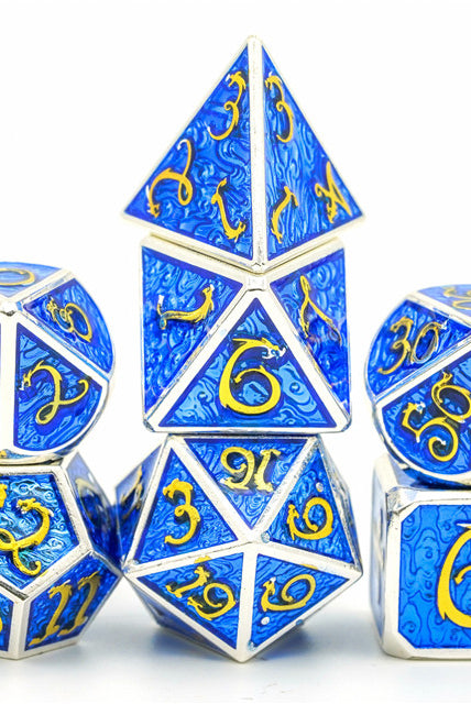 Blue Gold Dragon Dice