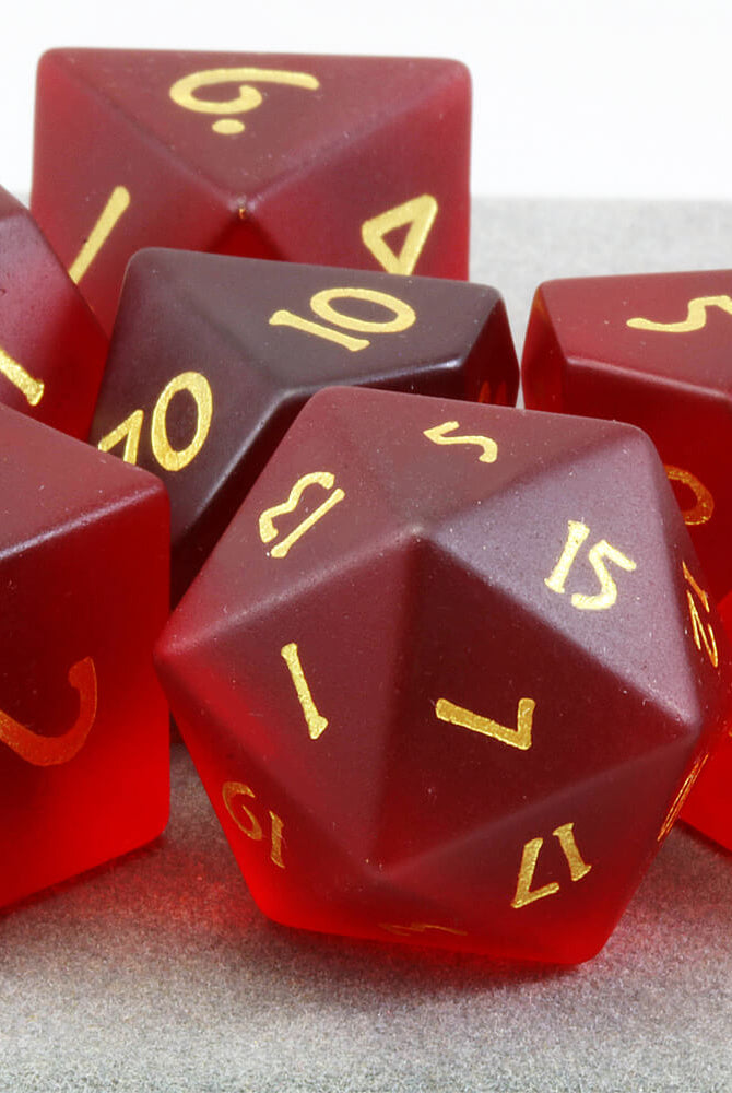 Frosted Red D&D Dice 2