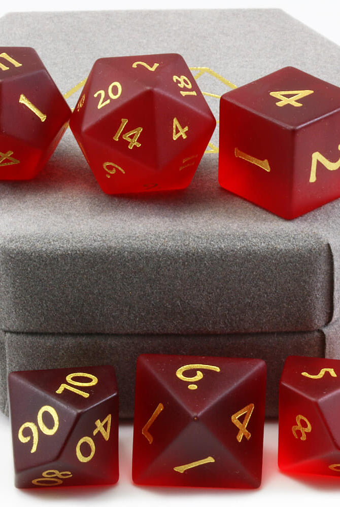 Frosted Red D&D Dice 3