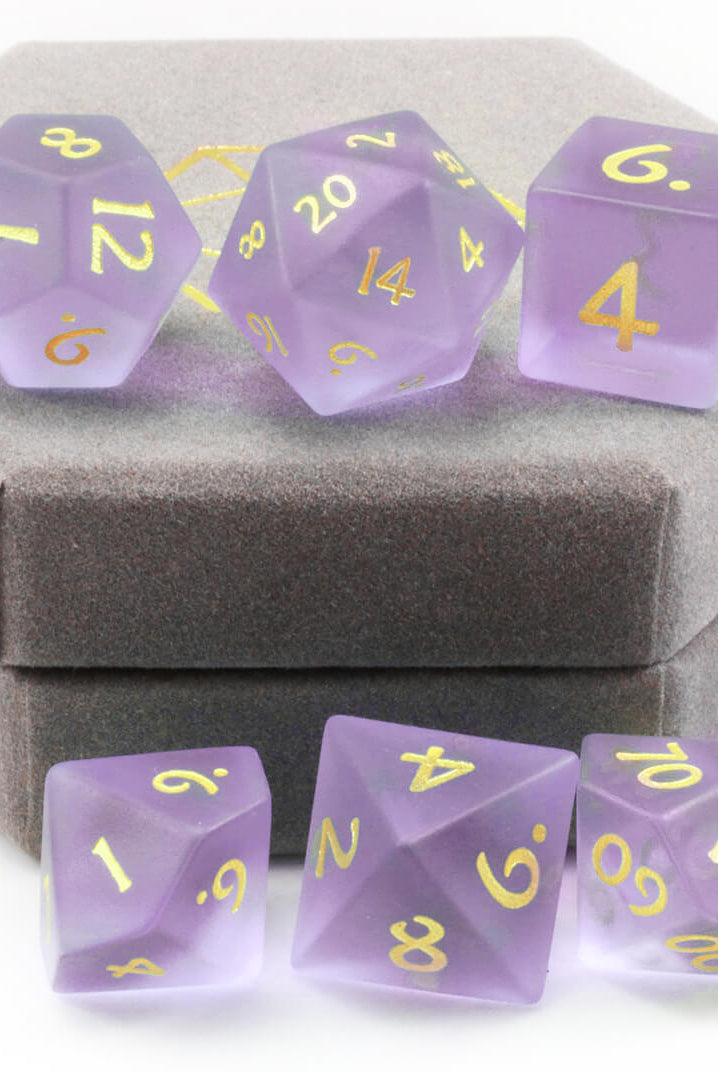 Glass DnD Dice Purple