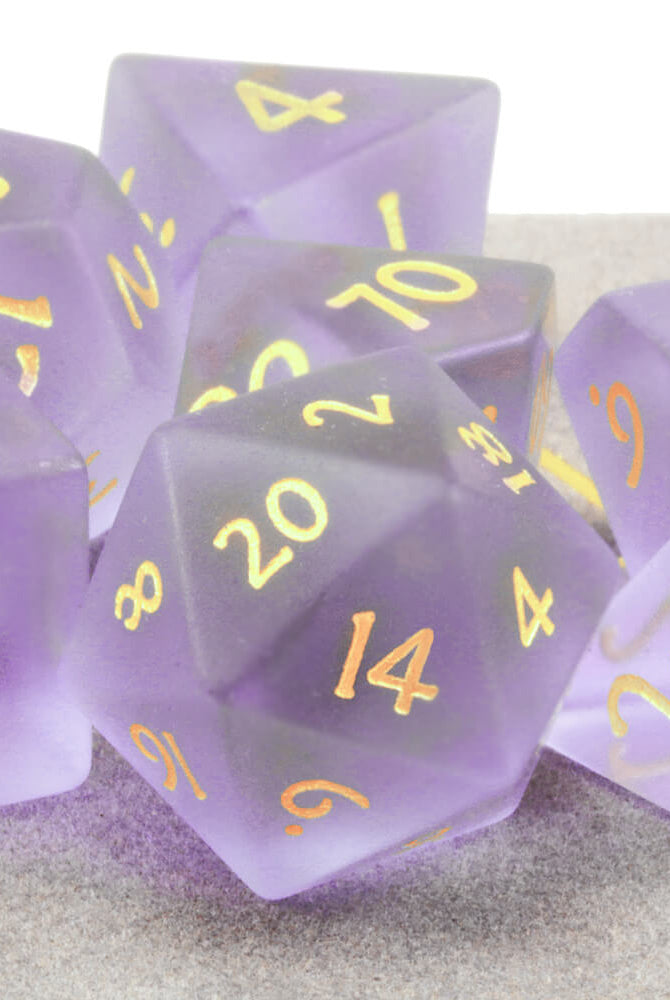 Glass Dice Frosted Purple