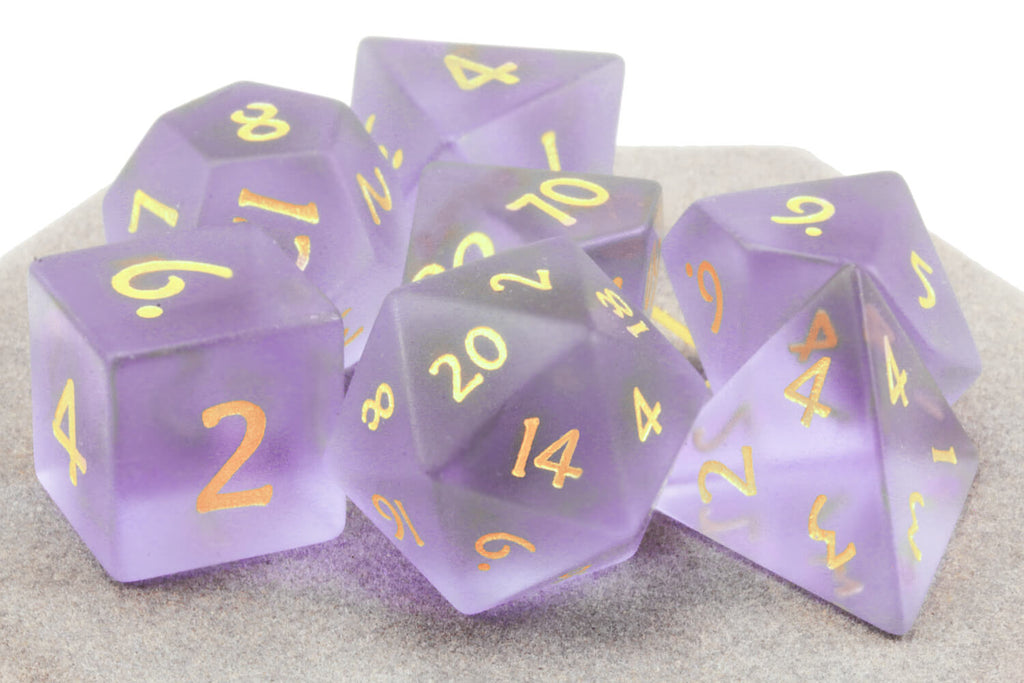 Glass Dice Frosted Purple