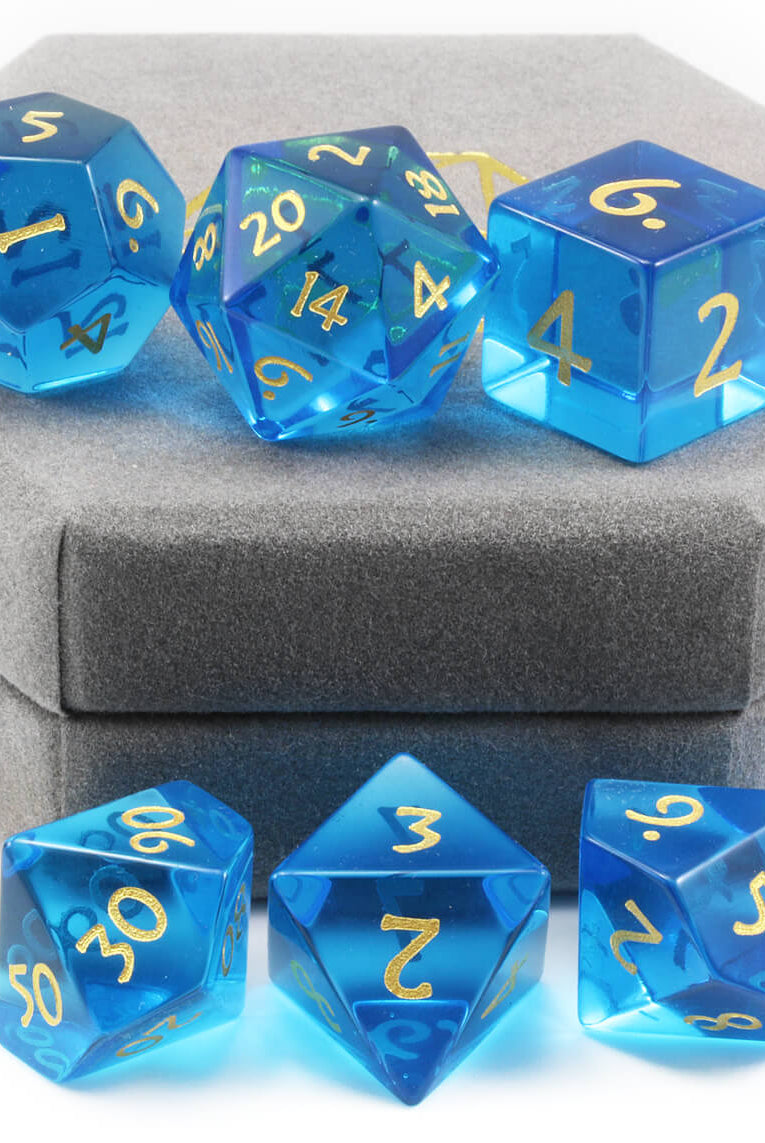 Blue glass dice 2