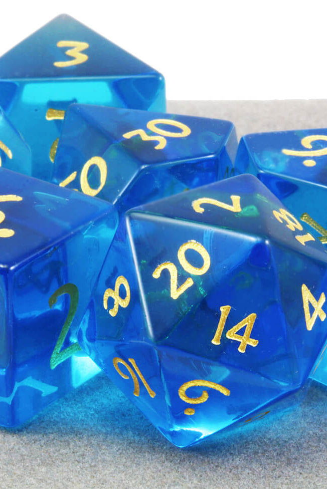 Blue Glass Dice