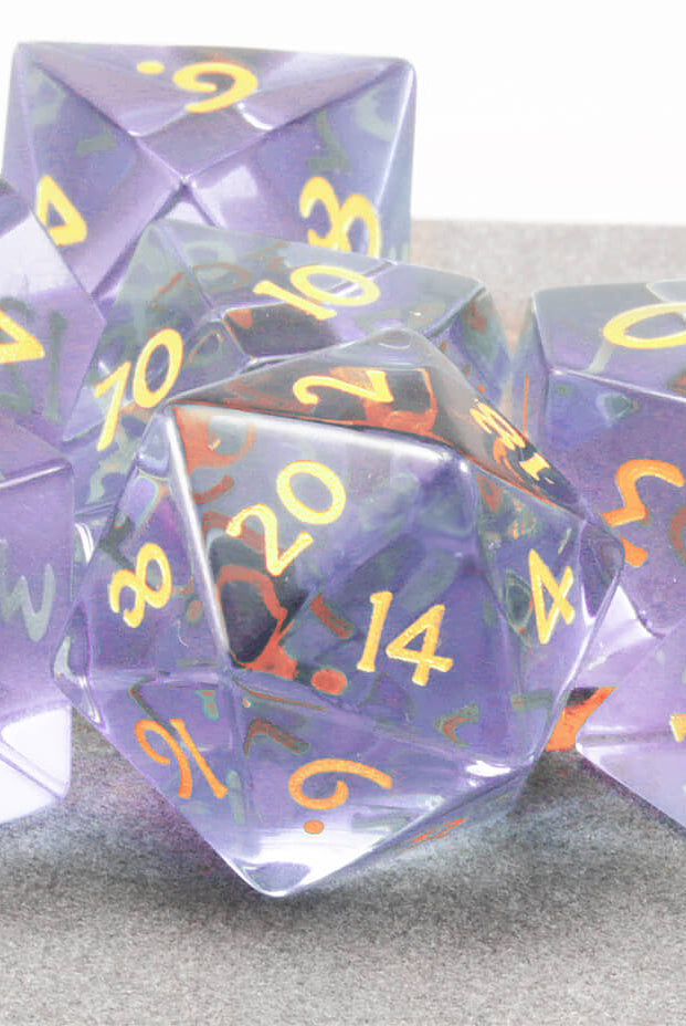 Purple Glass Dice 2