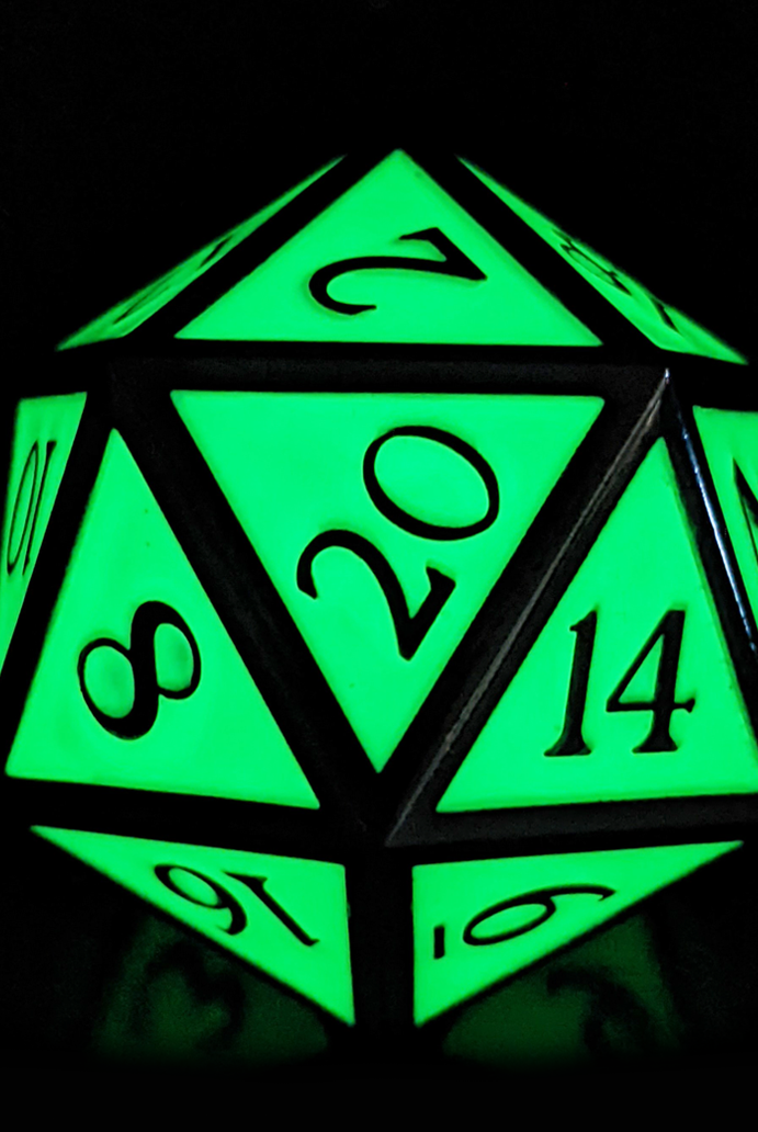 Ghostly Seance Glow in the dark giant d20 dice