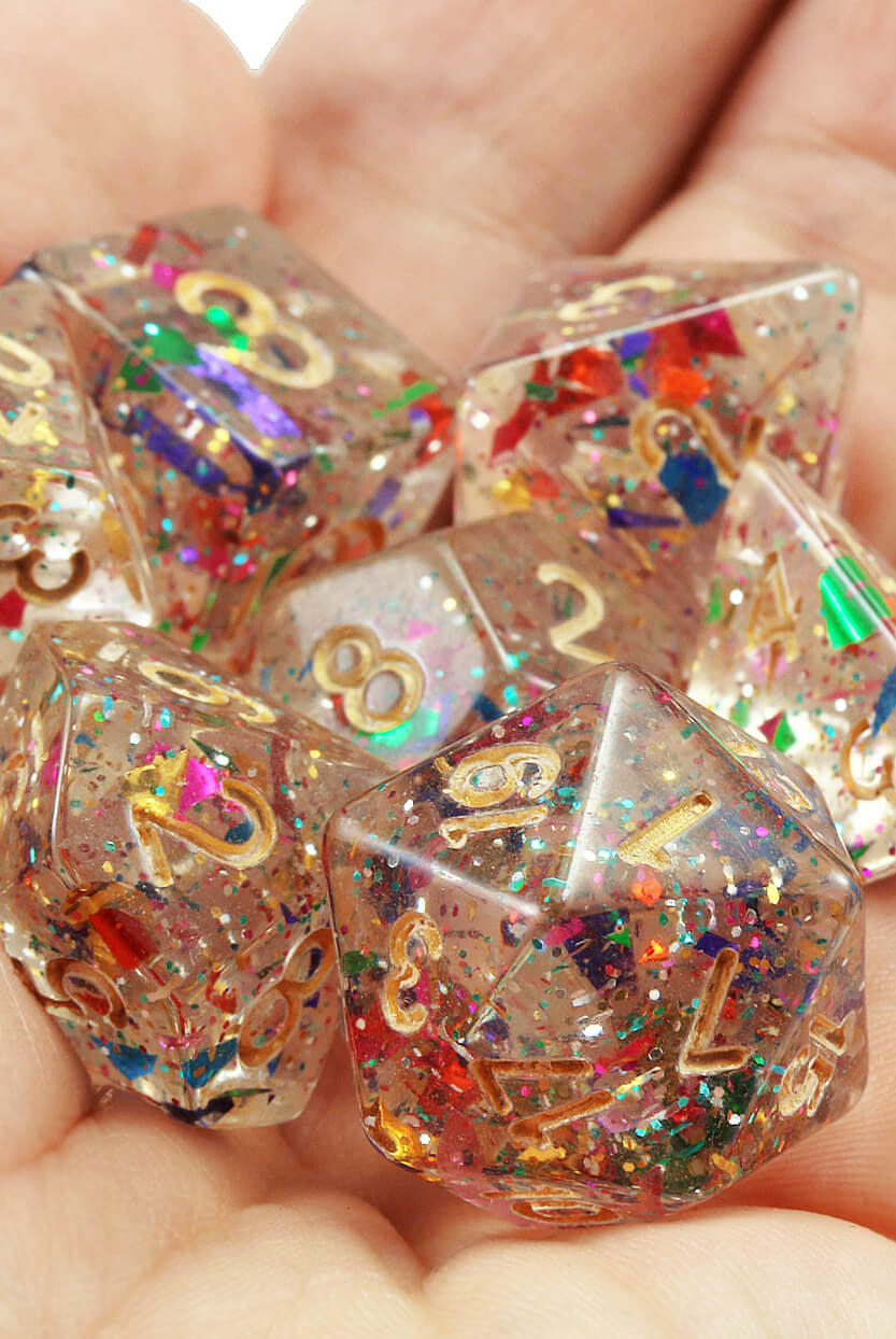 Awesome confetti rpg dice