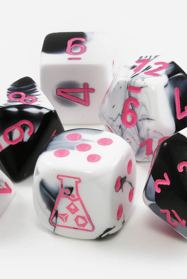 Chessex Lab Dice Series IV Gemini Black White