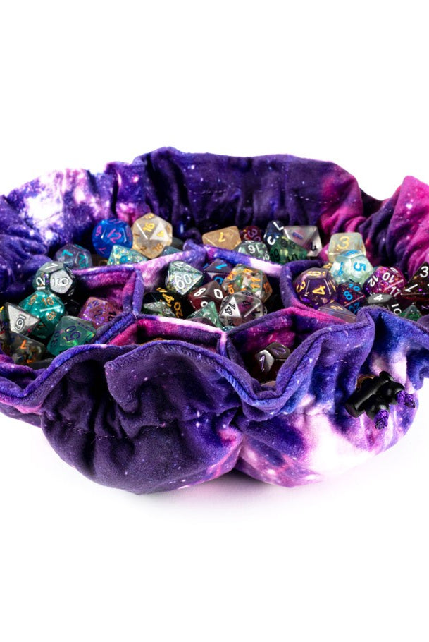 Purple DnD dice bag with pockets