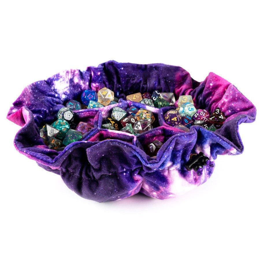 Purple DnD dice bag with pockets