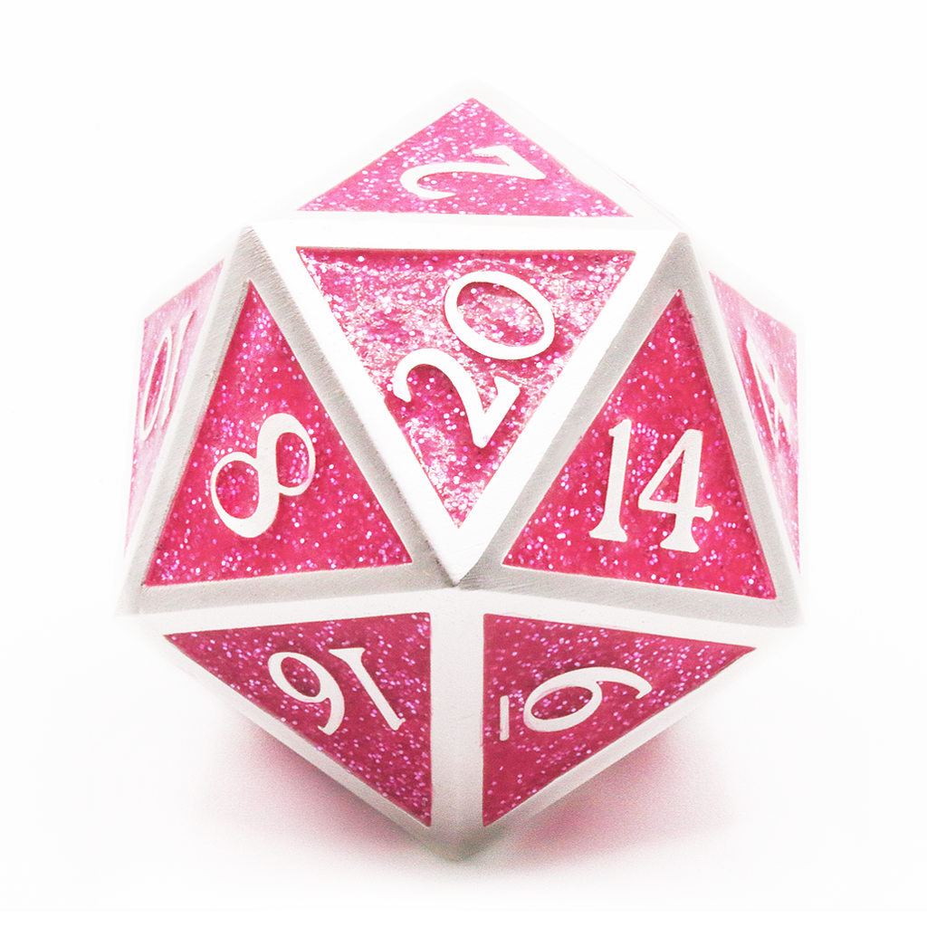 Love's First Kiss Giant d20 metal dice by dark elf dice