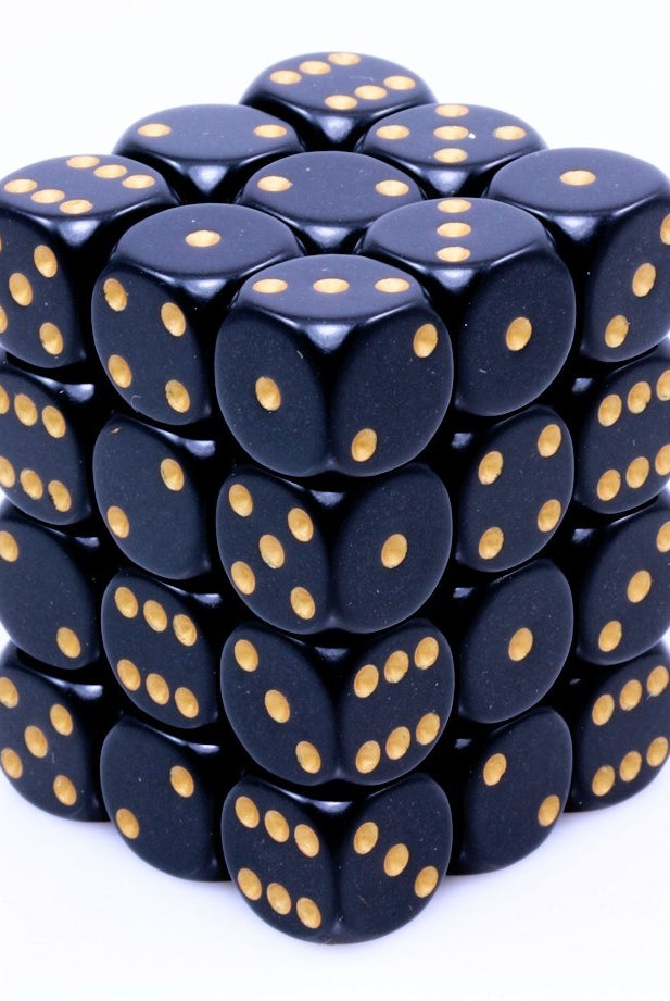 Mini d6 Dice Black Gold