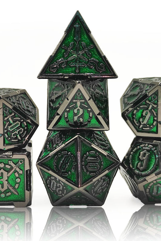 Swordmaster dice black nickel green