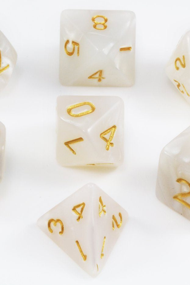 Pearl White D&D Dice